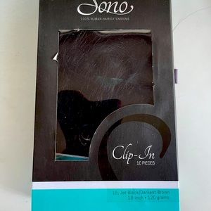 New in box Sono 100% human hair extensions. Jet Black/Darkest Brown.